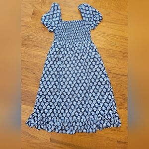J.Crew Smocked Floral Cotton Dress M NWT!